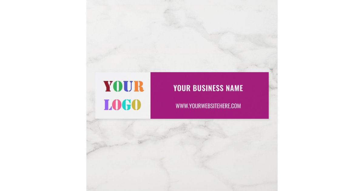 Custom Business Logo and Text Water Bottle Label | Zazzle