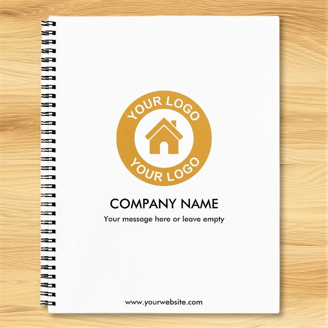 Custom Business Logo And Text White Notebook (Creator Uploaded)