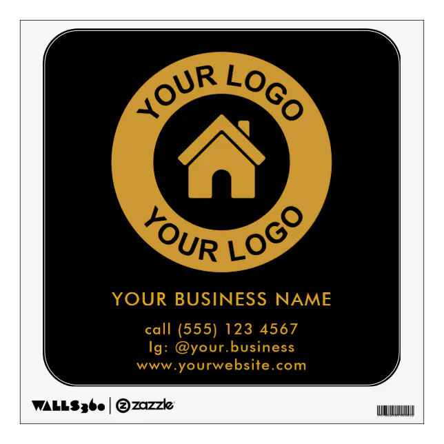 Custom Business Logo and Text Window Wall Decal Zazzle