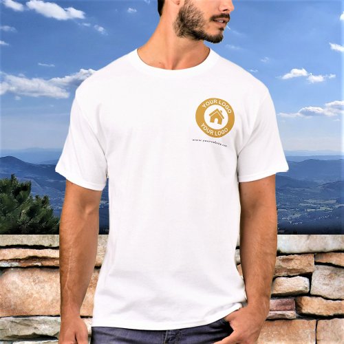 Custom Business Logo and Text Work T_Shirt