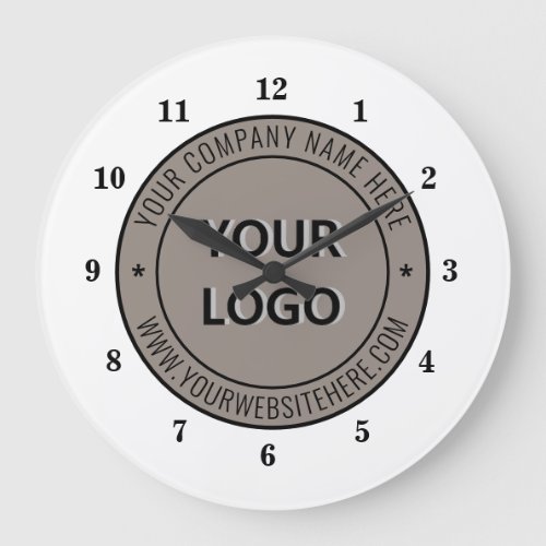 Custom Business Logo and Text Your Company Clock