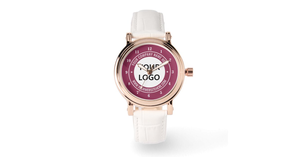 Watch. Shop Text Example Custom Business Logo and Text Your Company Watch | Zazzle