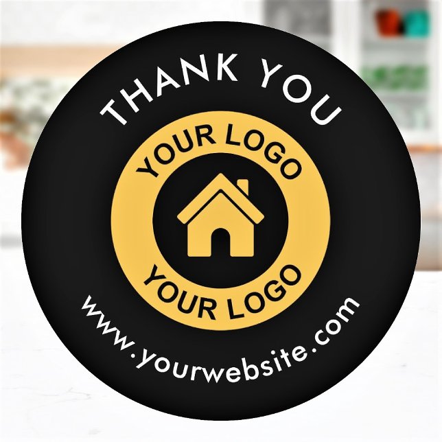 Custom Business Logo And Thank You Text Labels (Creator Uploaded)