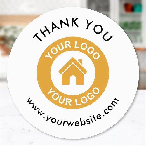 Custom Business Logo And Thank You Text Labels