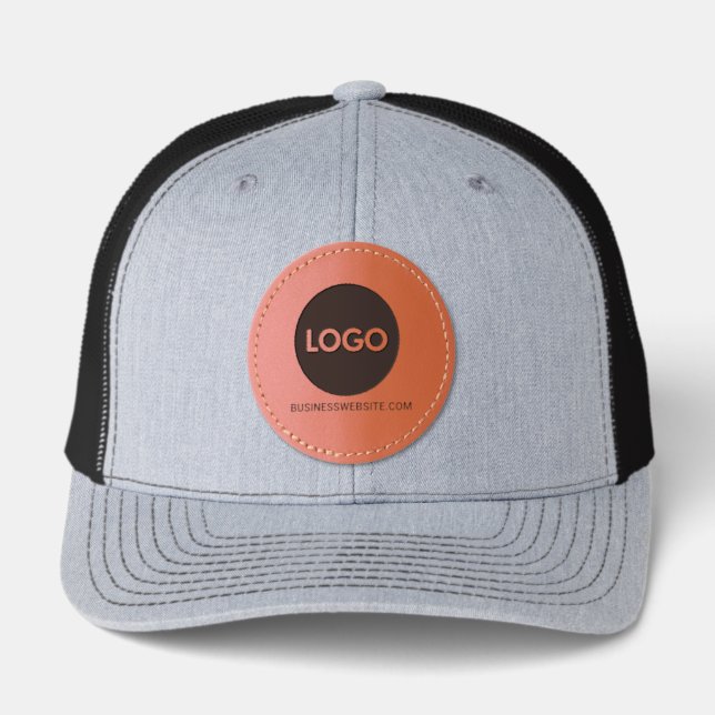 Custom Business Logo and Website  Leather Patch Hat (Front)