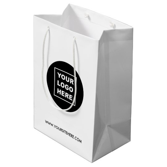 Custom Business Logo and site Medium Gift Bag
