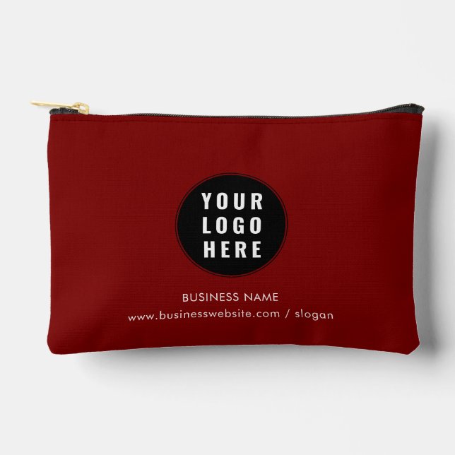 Custom Business Logo and Website Modern Accessory Pouch (Front)