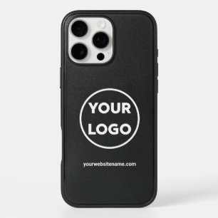 Custom Business Logo and Website on Black iPhone 16 Pro Max Case