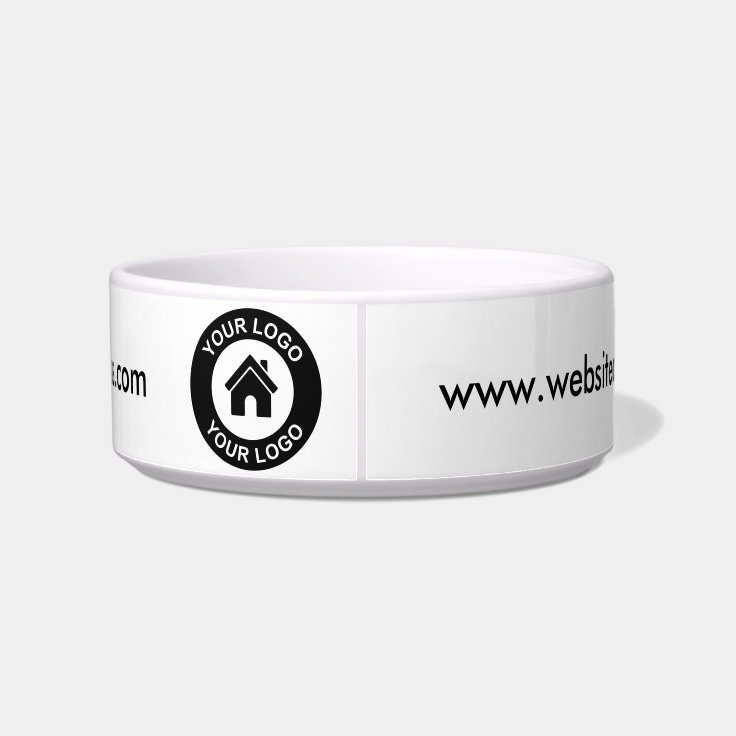 Custom Business Logo and Website Promotional Pet Bowl | Zazzle