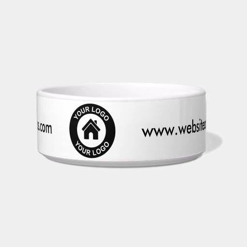 Custom Business Logo and Website Promotional Pet Bowl | Zazzle