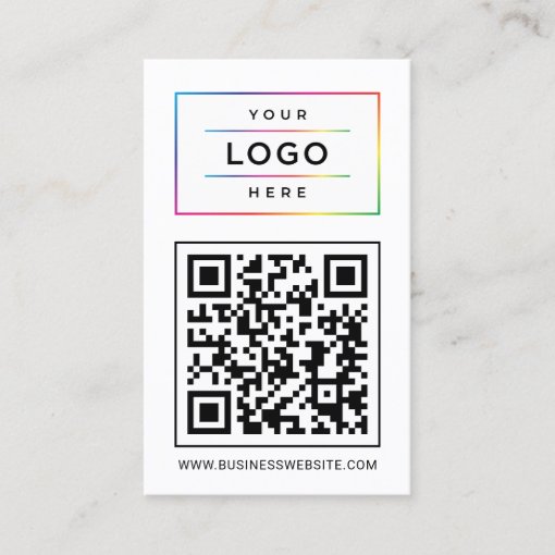 Custom Business Logo and Website QR Code Business Card | Zazzle