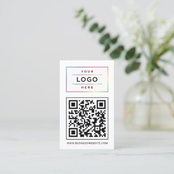 Custom Business Logo and Website QR Code Business Card | Zazzle