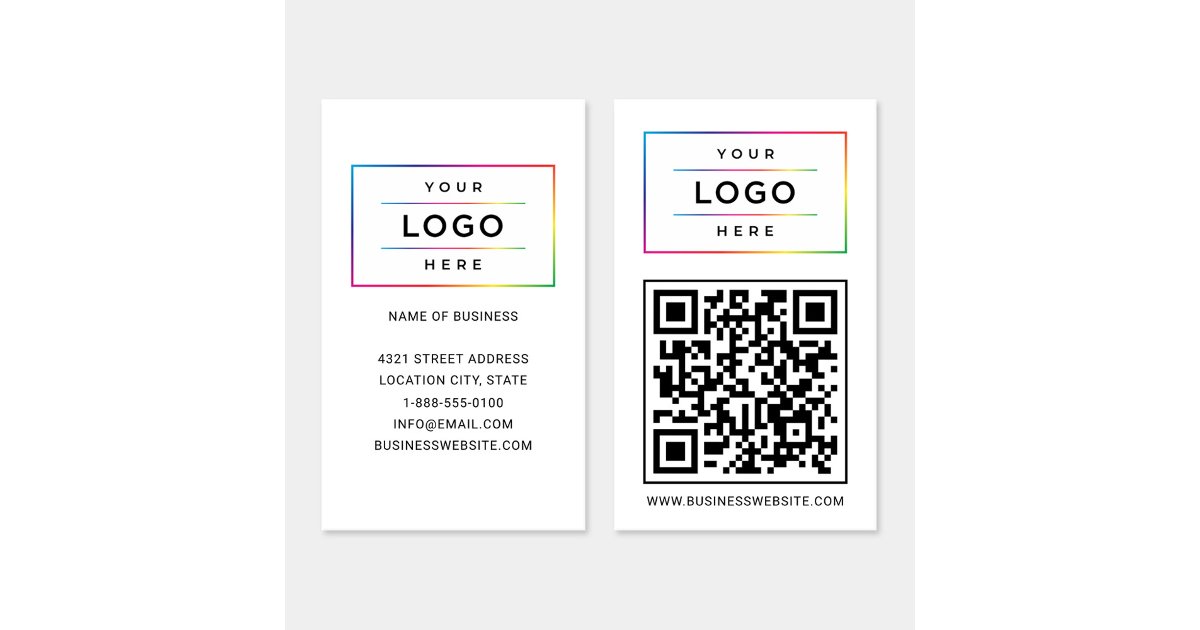 Custom Business Logo and Website QR Code Business Card | Zazzle