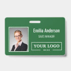 Custom Business Logo Barcode Employee Photo