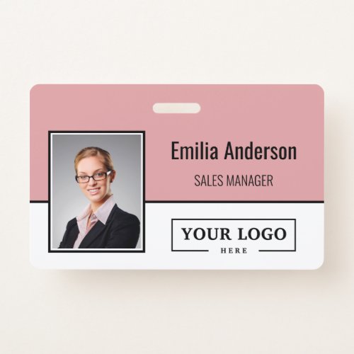 Custom Business Logo Barcode Employee Photo Badge