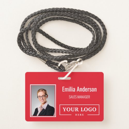 Custom Business Logo Barcode Employee Photo Badge