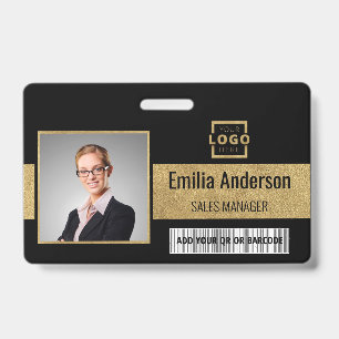 Custom Business Logo Barcode Employee Photo Badge