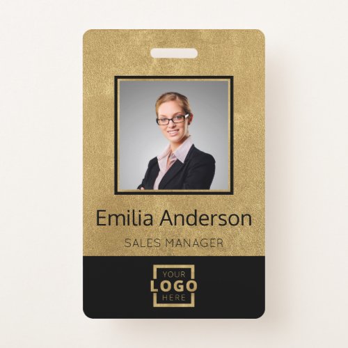 Custom Business Logo Barcode Employee Photo Badge