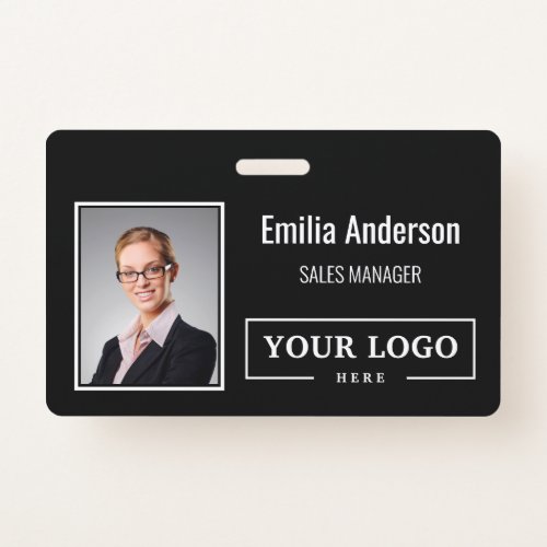 Custom Business Logo Barcode Employee Photo Badge