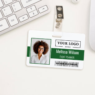 Custom Business Logo Barcode QR Code Employee Badge