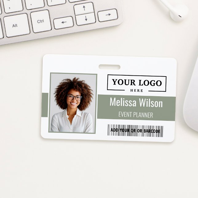 Custom Business Logo Barcode QR Code Employee Badge (Creator Uploaded)