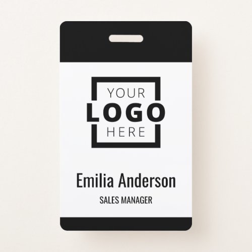 Custom Business Logo Basic Barcode Employee Badge