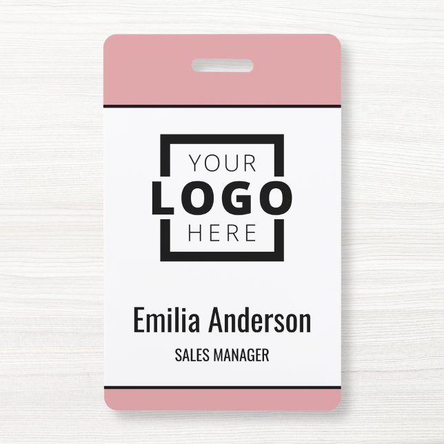 Custom Business Logo Basic Barcode Employee Badge (Creator Uploaded)