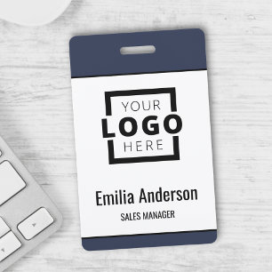 Custom Business Logo Basic Barcode Employee Badge