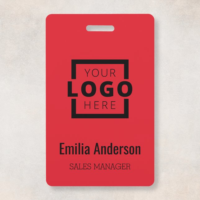 Custom Business Logo Basic Barcode Employee Badge (Creator Uploaded)