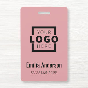 Custom Business Logo Basic Barcode Employee Badge