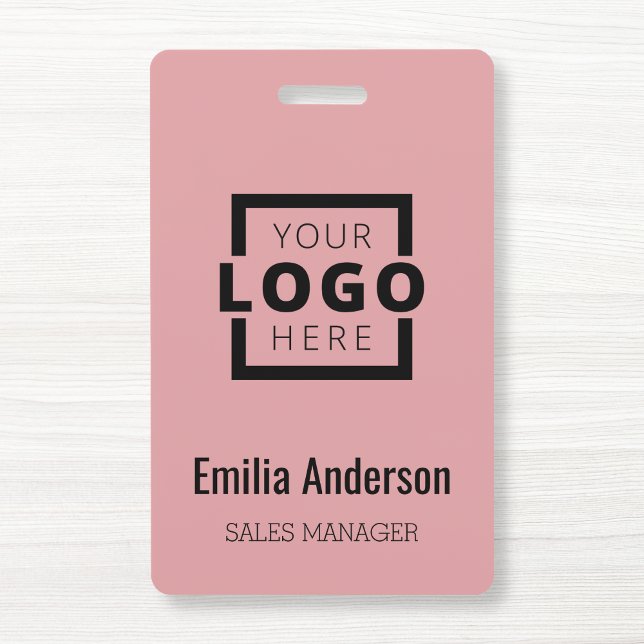 Custom Business Logo Basic Barcode Employee Badge (Creator Uploaded)