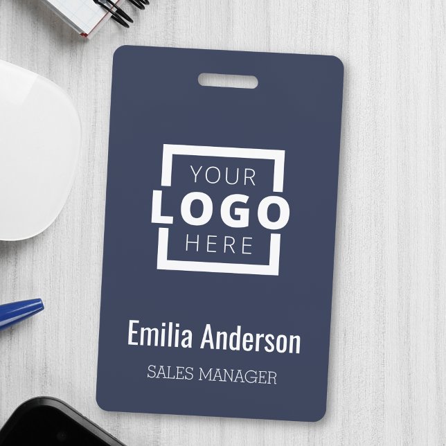 Custom Business Logo Basic Barcode Employee Badge (Creator Uploaded)
