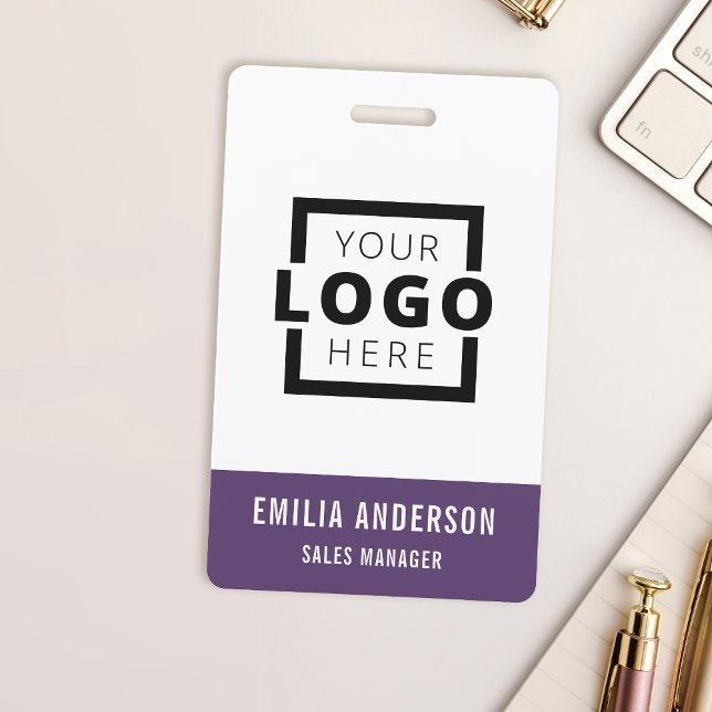 Custom Business Logo Basic Barcode Employee Badge (Creator Uploaded)
