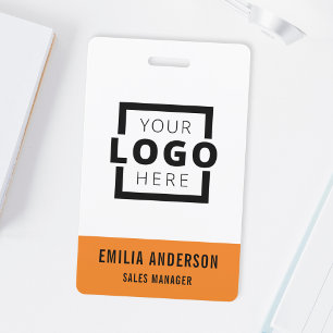 Custom Business Logo Basic Barcode Employee Badge