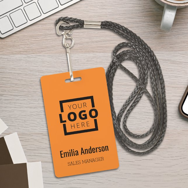 Custom Business Logo Basic Barcode Employee Badge (Creator Uploaded)