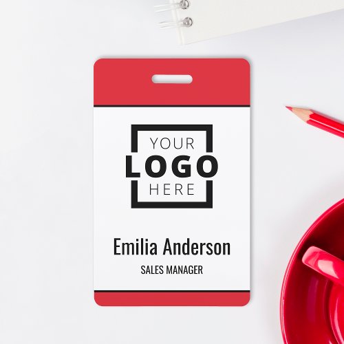 Custom Business Logo Basic Barcode Employee Badge