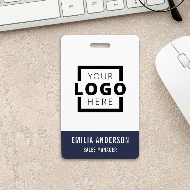 Custom Business Logo Basic Barcode Employee Badge (Creator Uploaded)