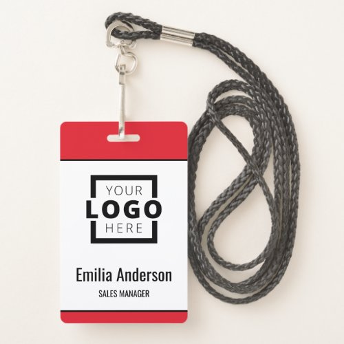 Custom Business Logo Basic Barcode Employee Badge