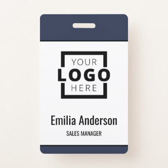 Custom Business Logo Basic Barcode Employee Badge | Zazzle