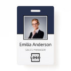 Custom Business Logo Basic Barcode Employee Photo