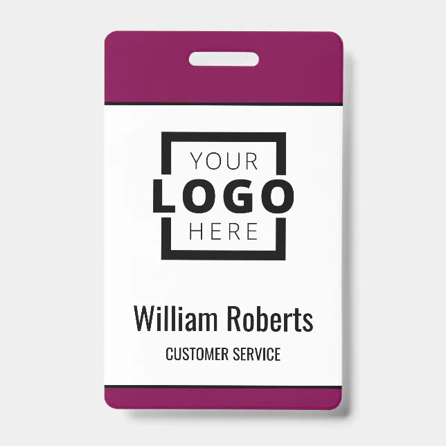Custom Business Logo Basic Employee Badge | Zazzle