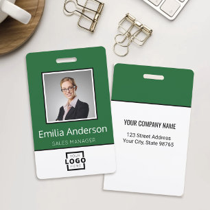Custom Business Logo Basic Employee Name Photo Badge