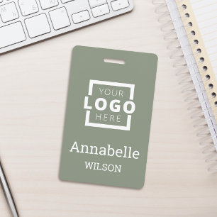 Custom Business Logo Basic Employee Name Sage Badge