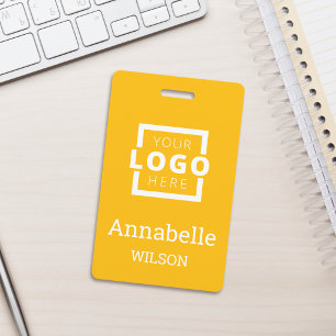 Custom Business Logo Basic Employee Name Yellow Badge