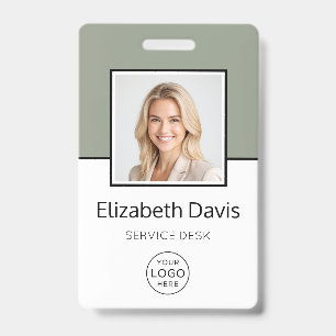 Custom Business Logo Basic Employee Photo Badge
