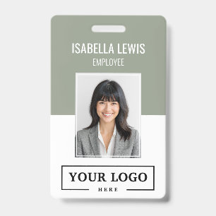 Custom Business Logo Basic Employee Photo Sage Badge