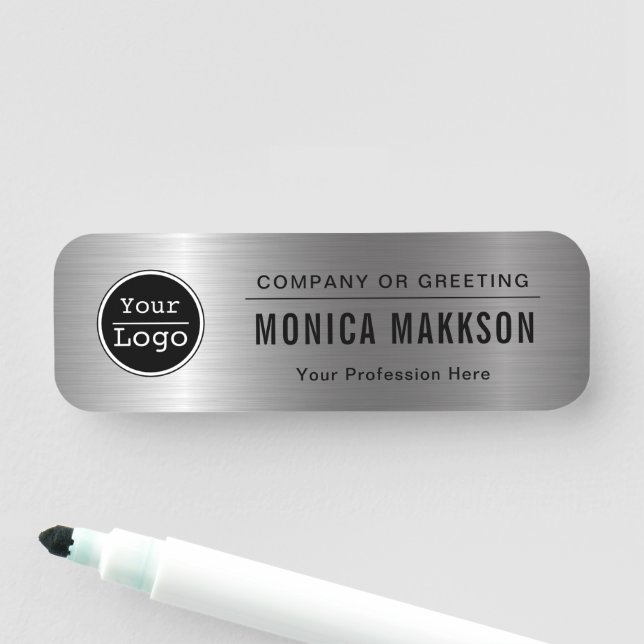 Custom Business Logo Basic Employee Staff Name  Na Tag (In Situ)