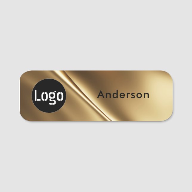 Custom Business Logo Basic Employee Staff Name Tag (Front)