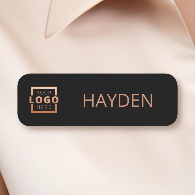 Custom Business Logo Basic Employee Staff Name Tag (Creator Uploaded)