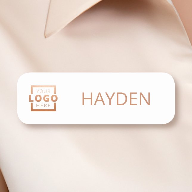 Custom Business Logo Basic Employee Staff Name Tag (Creator Uploaded)